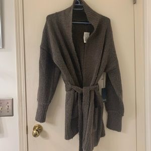Brand New Never Worn Belted Brown Cardigan